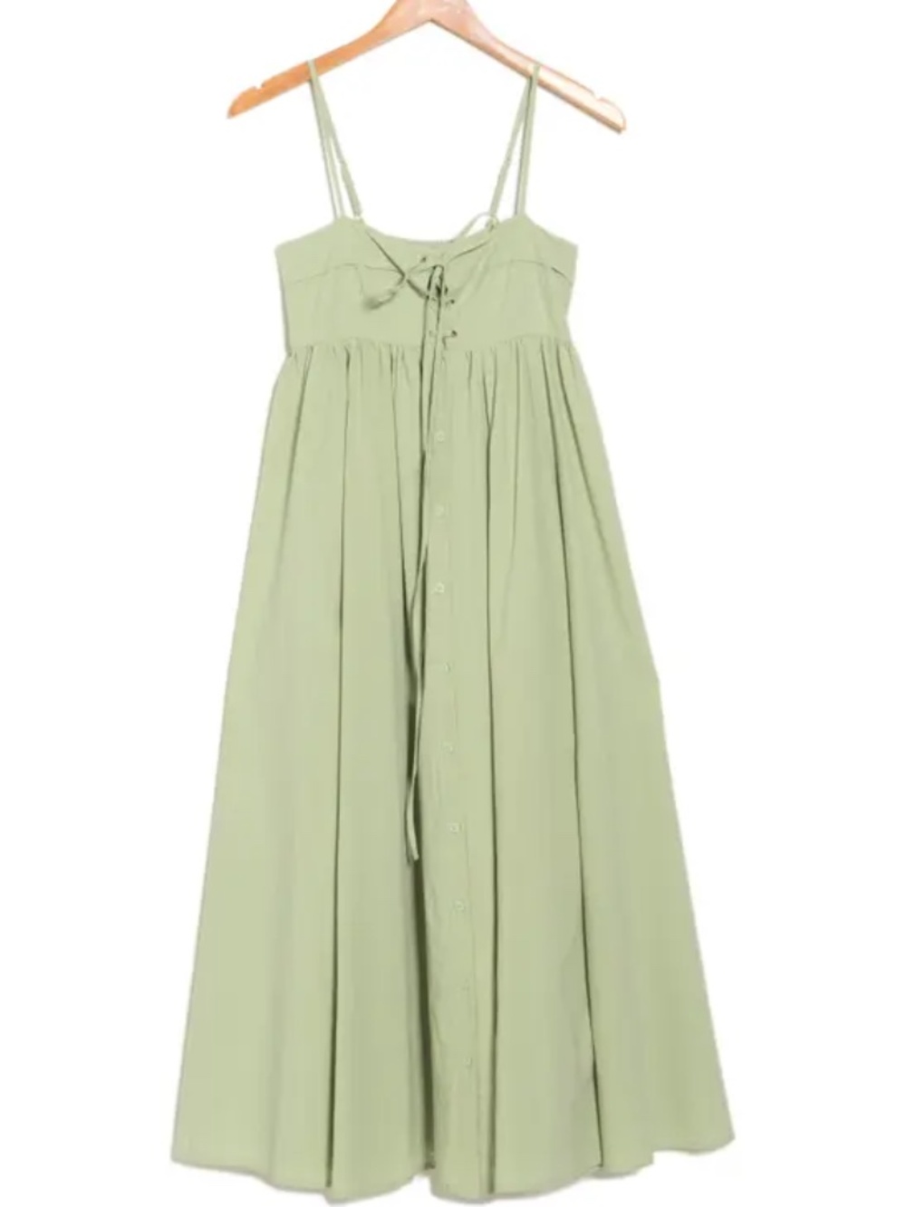 StitchDrop Square Neck Saychelles Mint Green Cotton Maxi Sundress Empire Waist